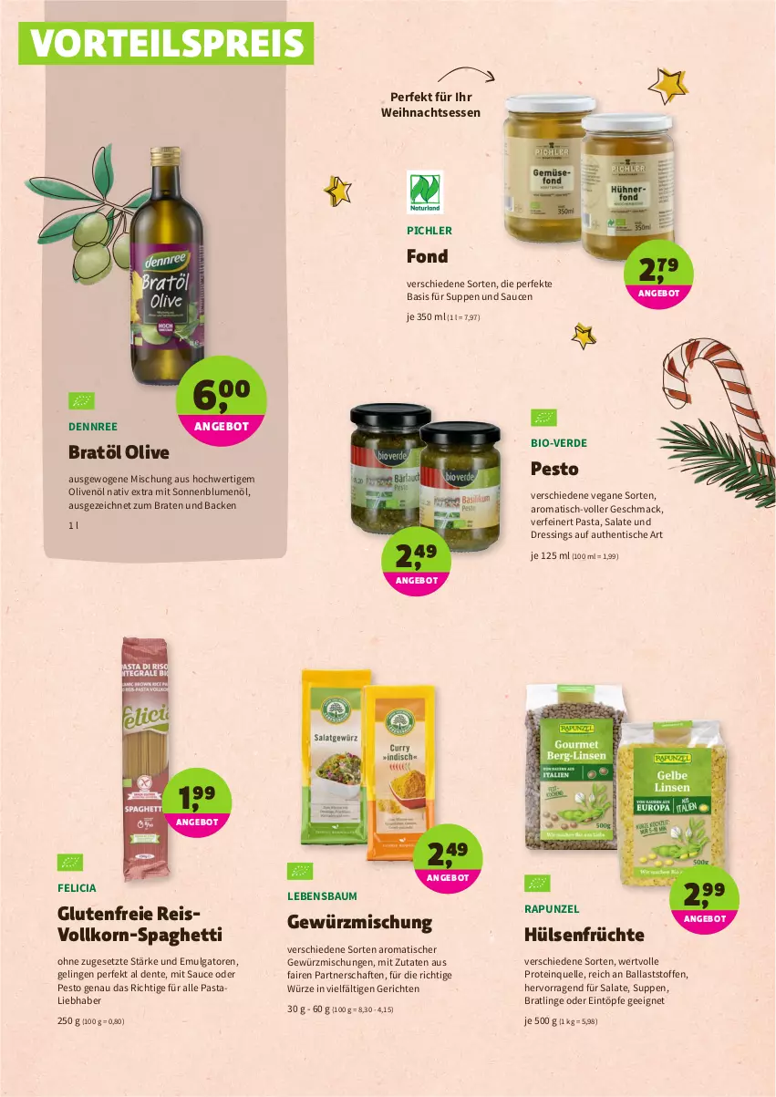 Aktueller Prospekt Denns Biomarkt - Prospekte - von 08.12 bis 18.12.2021 - strona 8 - produkty: angebot, ball, Bau, bio, blume, blumen, blumenöl, braten, dennree, dressing, eintöpfe, eis, elle, ente, erde, früchte, gewürz, Gewürzmischung, hülsenfrüchte, korn, LG, mac, olive, oliven, olivenöl, pasta, pesto, reis, salat, salate, sauce, saucen, senf, sonnenblume, sonnenblumen, sonnenblumenöl, spaghetti, suppe, suppen, Ti, tisch, vorteilspreis, ZTE