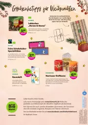 Gazetka promocyjna Denns Biomarkt - Prospekte - Gazetka - ważna od 18.12 do 18.12.2021 - strona 12 - produkty: angebot, angebote, apfel, auer, bio, Clin, decke, dennree, drucker, Duftkerze, eis, elle, Engel, erde, , frucht, Geschenkpapier, kerze, kuchen, Lebkuchen, Mantel, nuss, Omep, orange, orangen, papier, Raumduft, reis, rezept, rezepte, Ria, schoko, schokolade, schokoladen, Soda, Spezi, tee, Teelicht, Ti, weihnachten, zott