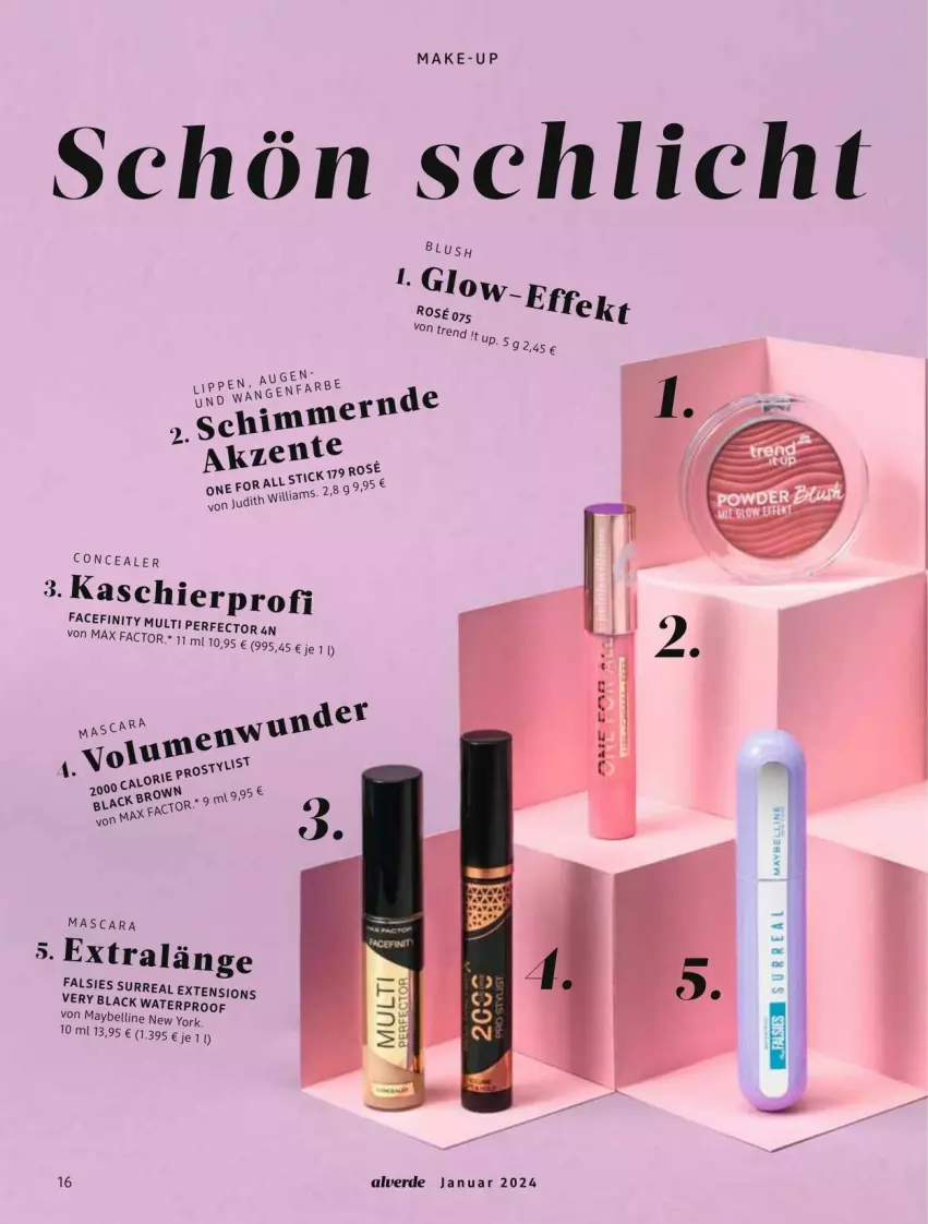 Aktueller Prospekt Dm Drogerie - Prospekte - von 01.02 bis 29.02.2024 - strona 16 - produkty: Alverde, erde, lack, Make-up, Mascara, Max Factor, Maybelline, Ti, Yo