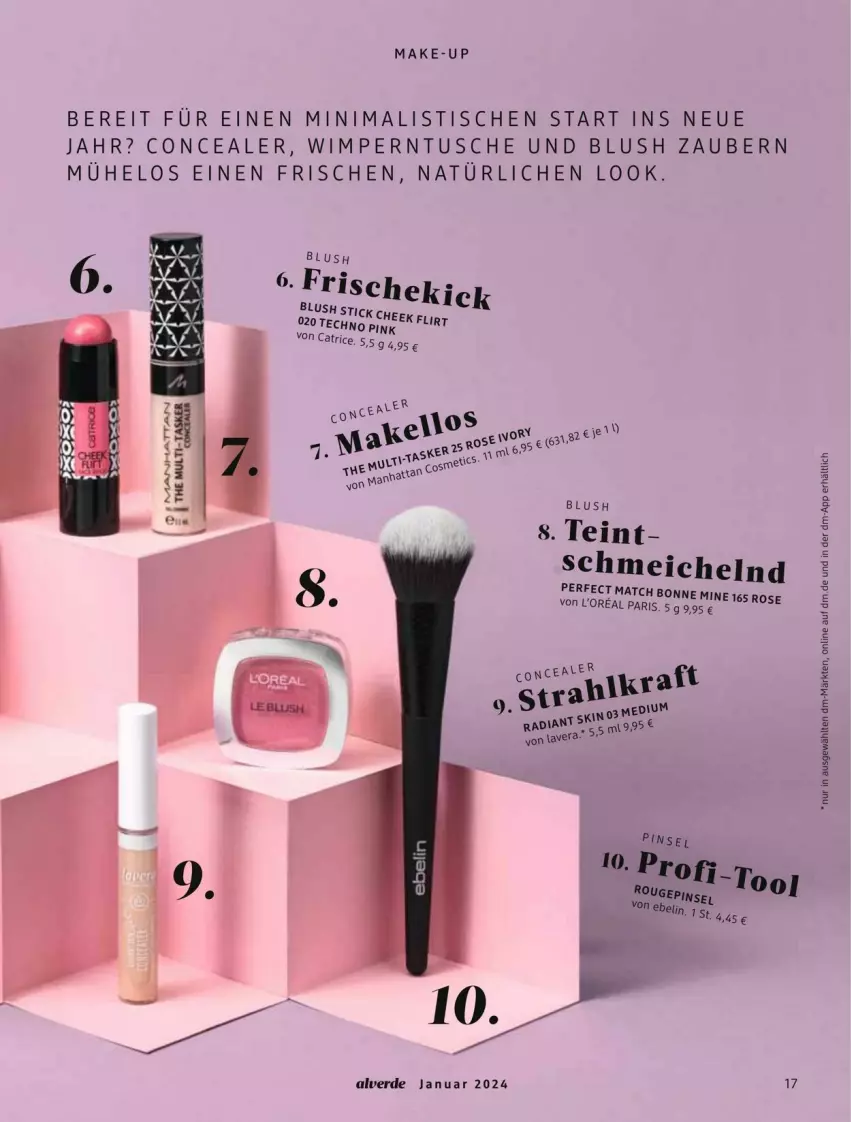 Aktueller Prospekt Dm Drogerie - Prospekte - von 01.02 bis 29.02.2024 - strona 17 - produkty: Alverde, erde, kraft, loreal, Make-up, Ti, tisch, Yo