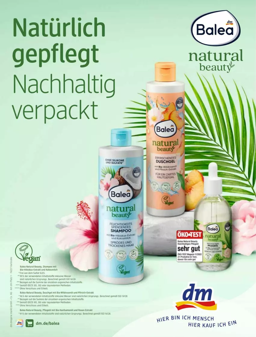 Aktueller Prospekt Dm Drogerie - Prospekte - von 01.02 bis 29.02.2024 - strona 18 - produkty: bio, duschgel, ente, kokos, kokosmilch, milch, natur, natura, pfirsich, Pflegeöl, rosen, rwe, shampoo, Ti, wasser, Wild