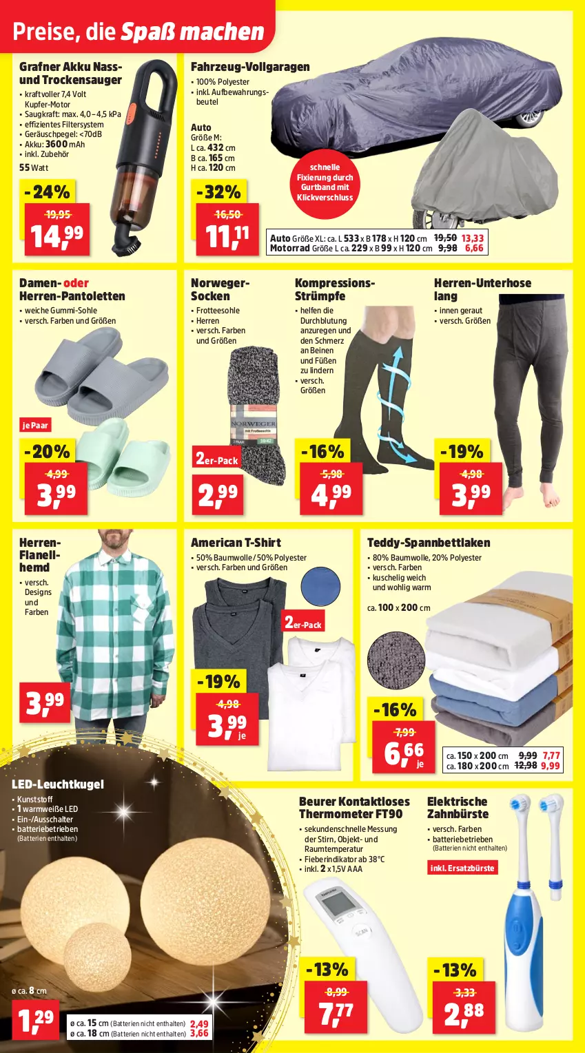 Aktueller Prospekt Thomas Philipps - von 15.12 bis 20.12.2025 - strona 10 - produkty: akku, auto, batterie, batterien, Bau, baumwolle, bett, beurer, beutel, bürste, eis, elektrische zahnbürste, elle, ente, hemd, hose, HP, kraft, Kugel, LG, mac, Norwegersocken, pantolette, pantoletten, reis, rind, rwe, Schal, shirt, socken, spannbettlaken, strümpfe, T-Shirt, tee, thermometer, Ti, Trockensauger, wolle, zahnbürste