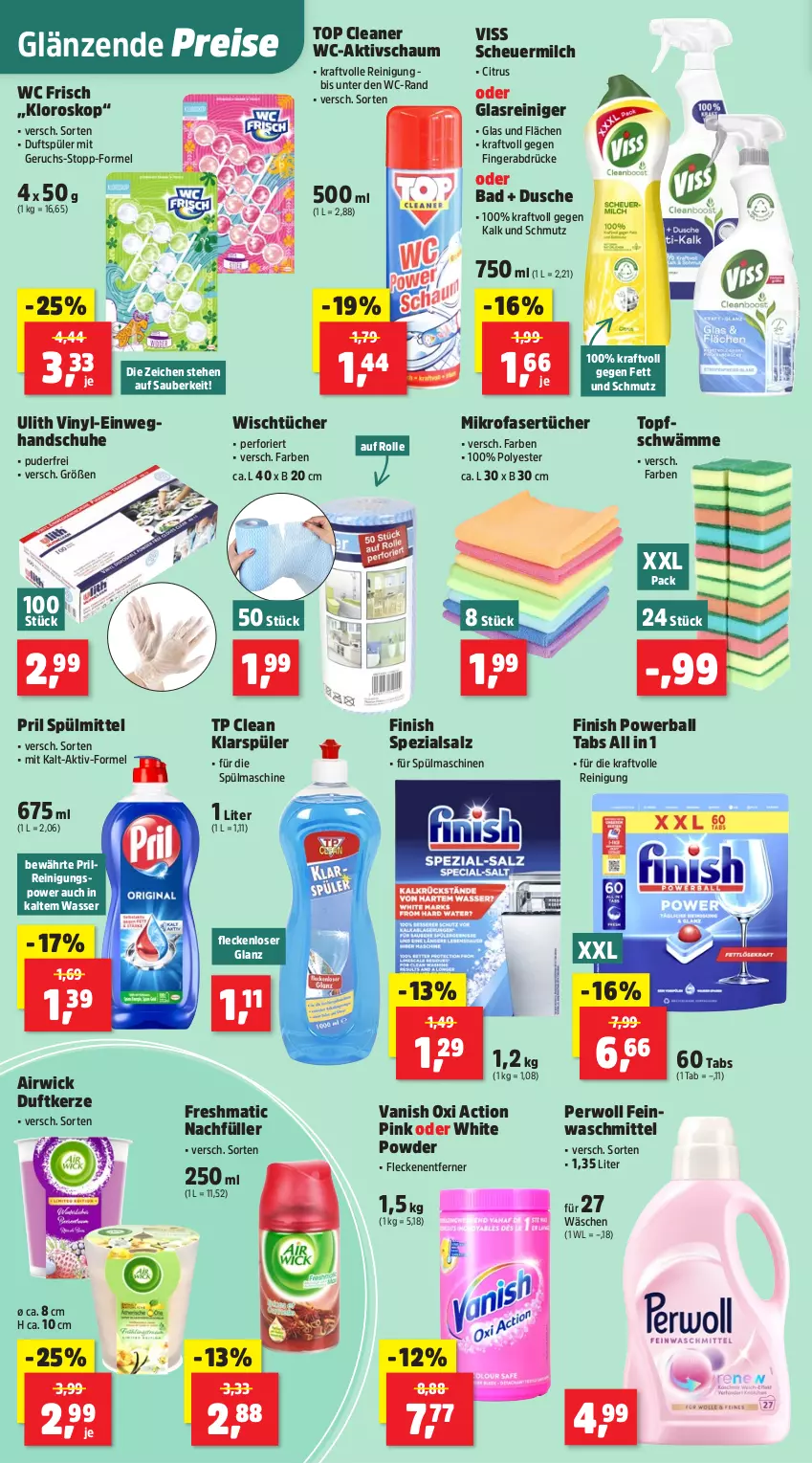 Aktueller Prospekt Thomas Philipps - von 15.12 bis 20.12.2025 - strona 16 - produkty: airwick, Bad, ball, citrus, Duftkerze, dusche, eis, feinwaschmittel, Finish, Fleckenentferner, Glasreiniger, handschuhe, Heu, kerze, klarspüler, kraft, mikrofaser, Mikrofasertücher, milch, oxi action, perwoll, powerball, pril, reiniger, Reinigung, reis, salz, scheuermilch, schuhe, Spezi, spülmaschinen, spülmittel, Ti, topf, tücher, vanish, vanish oxi action, waschmittel, wasser, wc frisch, WICK