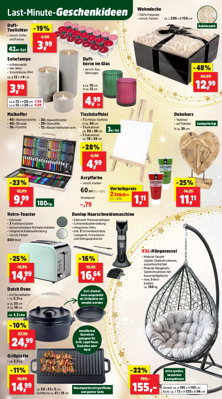 Aktueller Prospekt Thomas Philipps - von 15.12 bis 20.12.2025 - strona 5 - produkty: akku, aqua, arla, backofen, buntstifte, bürste, decke, Deckel, Duftkerze, Duftteelichte, dunlop, edelstahl, eis, erde, grill, grillfläche, grillplatte, hängesessel, Holz, kerze, kissen, koffer, korb, Kreide, kunststoffgeflecht, ladegerät, Lampe, latte, LG, Ofen, Reinigung, reinigungsbürste, reis, rel, Ria, rwe, sessel, solarlampe, stifte, tee, Teelicht, teelichte, Ti, tisch, toast, toaster, vorteilspreis, wasser, WICK
