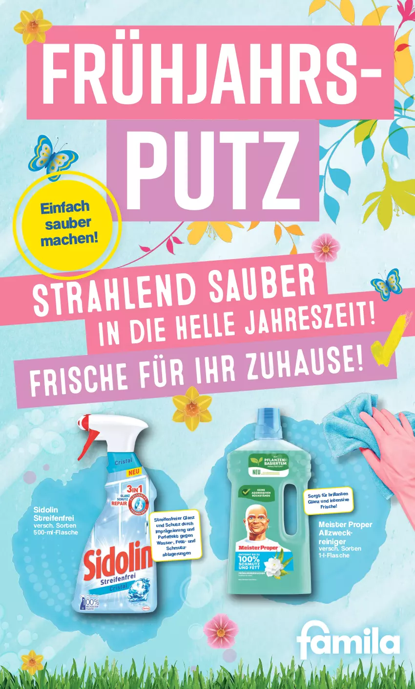 Aktueller Prospekt Famila - Prospekte - von 26.02 bis 09.03.2024 - strona 1 - produkty: allzweckreiniger, eier, eis, flasche, mac, Meister, meister proper, reifen, reiniger, sidolin, wasser, weck