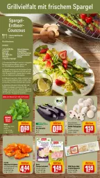 Gazetka promocyjna Rewe - Prospekte - Gazetka - ważna od 20.04 do 20.04.2024 - strona 4 - produkty: Anrichte, aubergine, aufschnitt, baguette, beere, beeren, bier, Biere, bio, champignon, champignons, couscous, elle, erdbeere, erdbeeren, essig, finesse, Frische Hähnchen, gin, grill, Grillpfanne, grillplatte, grüner spargel, herta, herta finesse, Holz, latte, meersalz, minze, mit paprika, olive, oliven, olivenöl, paprika, pfanne, pfeffer, rewe beste wahl, rewe bio, rezept, rezepte, rum, salz, Schal, Schale, spargel, Ti, wasser, wein, weine, Weißwein, zwiebel