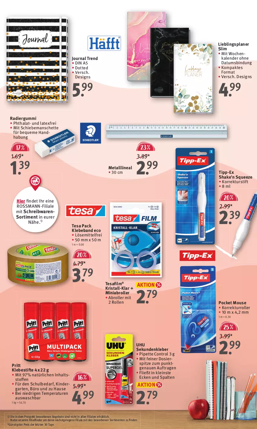 Aktueller Prospekt Rossmann - Prospekte - von 09.01 bis 13.01.2023 - strona 2 - produkty: angebot, angebote, Beba, eis, ente, Garten, Kinder, kleber, pritt, Radiergummi, reis, Roller, schreibwaren, shake, stifte, tesa, Ti, uhu, ZTE