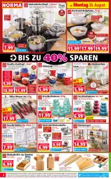 Gazetka promocyjna Norma - Norma - Gazetka - ważna od 02.09 do 02.09.2024 - strona 2 - produkty: Anhänger, apfel, aufbewahrungsbox, backofen, bambus, Bau, baumwolle, Bebe, braten, Bratentopf, bratpfanne, braun, Brettchen, brot, buch, decke, Deckel, edelstahl, eis, Elan, elle, fleisch, Fleischtopf, frischhaltedosen, geschirr, geschirrtücher, gin, Glasdeckel, Holz, Jungfrau, kartoffel, Kartoffelpresse, Kochtopf, küche, Küchen, Küchenhelfer, Küchenregal, kühlschrank, latte, LG, maille, messer, mikrowelle, milch, müsli, Müslischale, ndk, Ofen, Passiermühle, pfanne, quad, regal, reis, Ria, ring, saft, Schal, Schale, schneidebrett, schnitten, Schrank, schubladen, Schütze, Steinbock, stielkasserolle, tasse, tee, Ti, tisch, topf, tücher, Waage, weck, wolle