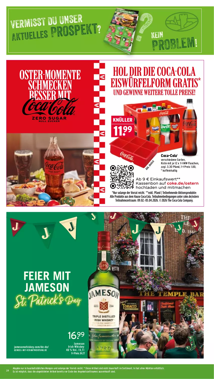Aktueller Prospekt Wasgau - von 16.03 bis 21.03.2026 - strona 24 - produkty: angebot, auer, coca-cola, cola, eier, eis, elle, flasche, irish whiskey, jameson, mw-flasche, nuss, reis, Ti, whiskey