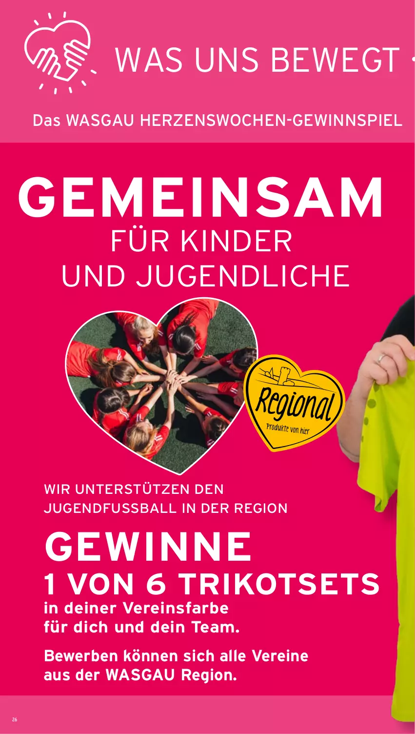 Aktueller Prospekt Wasgau - von 16.03 bis 21.03.2026 - strona 26 - produkty: ball, gewinnspiel, Kinder, Trikot
