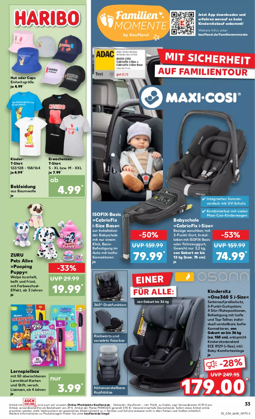 Aktueller Prospekt Kaufland - Prospekt - von 22.08 bis 28.08.2024 - strona 33 - produkty: auto, Bau, baumwolle, Cap, eis, ente, erde, Kinder, Kindersitz, Kinderwagen, kleid, Kleidung, kopfstütze, Lernspiel, ndk, Parkside, Rauch, rel, Schal, Schale, schuhe, shirt, T-Shirt, Ti, uv-schutz, versandkostenfrei, wolle