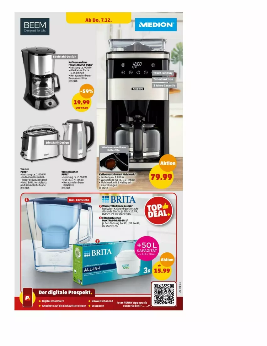 Aktueller Prospekt Penny - Prospekte - von 04.12 bis 09.12.2023 - strona 32 - produkty: angebot, angebote, brötchen, brötchenaufsatz, eis, Kocher, mac, Maxtra, toast, toaster, wasser, wasserkocher, wassertank