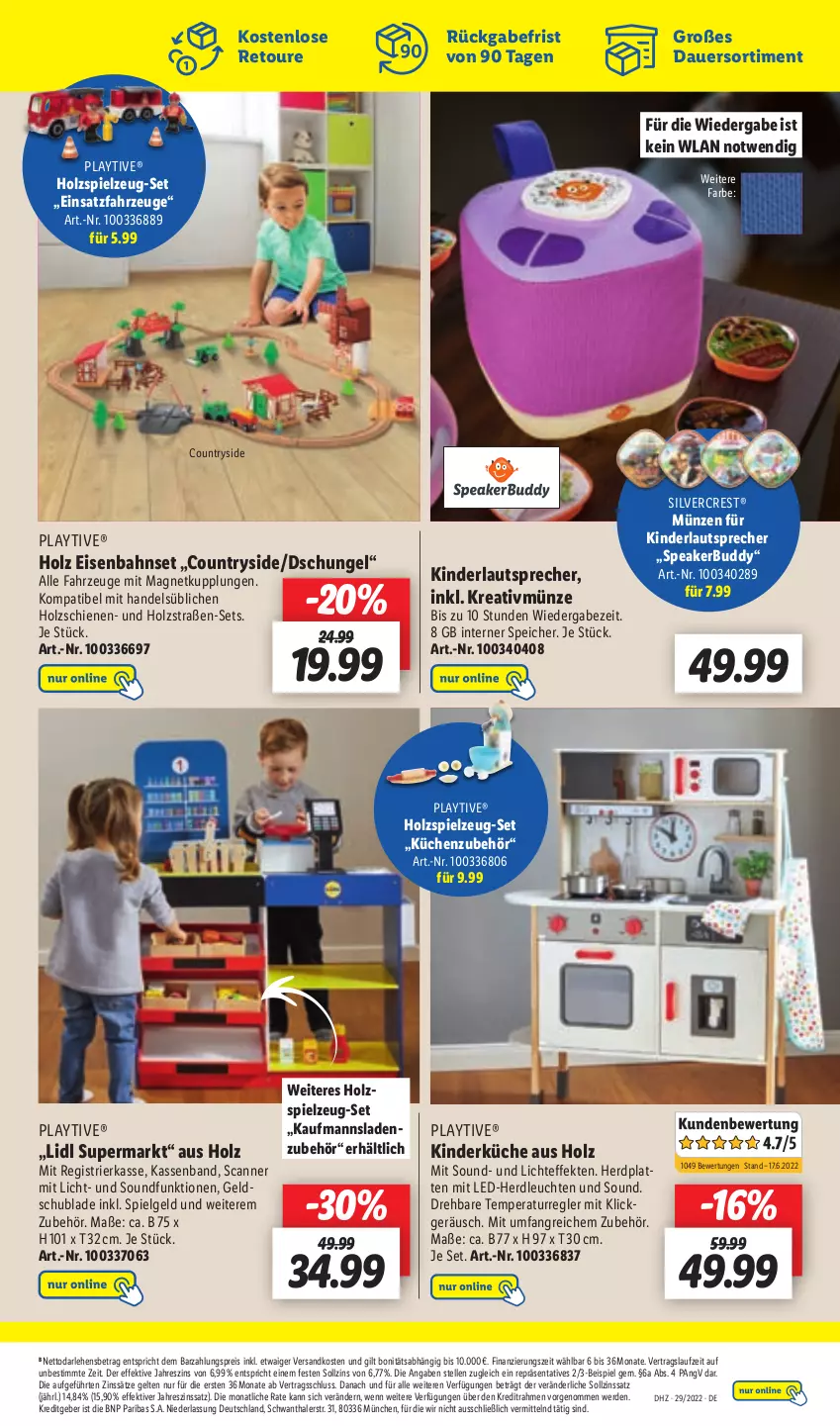 Aktueller Prospekt Lidl - Aktionsprospekt - von 18.07 bis 23.07.2022 - strona 57 - produkty: auer, eis, Eisenbahn, elle, erde, Holz, Kaufmanns, Kinder, küche, Küchen, latte, lautsprecher, Leuchte, leuchten, LG, ndk, reis, Scanner, silvercrest, spielzeug, Ti