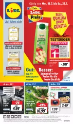 Gazetka promocyjna Lidl - Aktionsprospekt - Gazetka - ważna od 23.07 do 23.07.2022 - strona 1 - produkty: angebot, angebote, apfel, apfelsaft, Bad, bio, champion, direktsaft, discount, eis, erde, frucht, lebensmittel, lenco, Leuchte, leuchten, LG, Liege, mac, natur, nuss, Parkside, pril, Rauch, reis, saft, säge, schnäppchen, tender, Ti, vita, ZTE