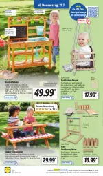 Gazetka promocyjna Lidl - Aktionsprospekt - Gazetka - ważna od 23.07 do 23.07.2022 - strona 28 - produkty: Bau, beutel, eimer, eis, gabel, garnitur, Garten, Holz, Kinder, Kreide, küche, latte, leine, massivholz, ndk, Rauch, regal, Schal, Schale, Schaukel, Sitzhöhe, spielzeug, tablet, tablett, Ti, tisch, wasser, werkzeug, werkzeuge