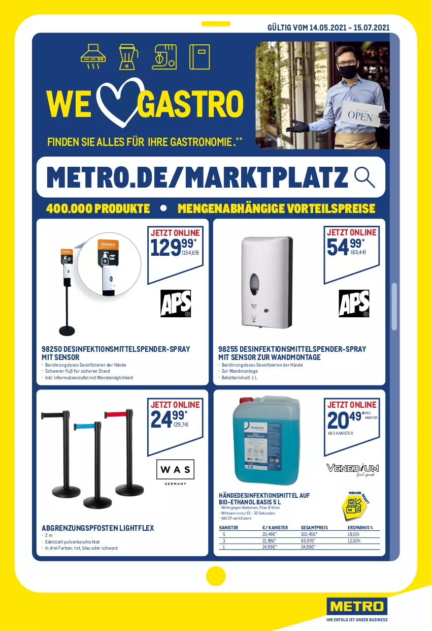 Aktueller Prospekt Metro - Angebote im Online-Marktplatz - von 14.05 bis 15.07.2021 - strona 1