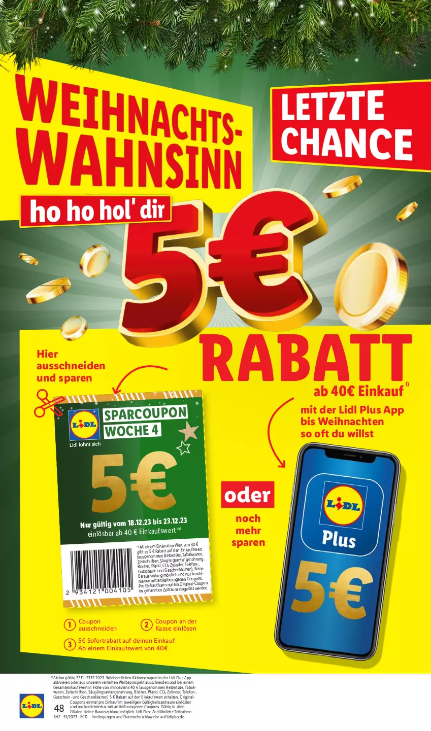 Aktueller Prospekt Lidl - Aktionsprospekt - von 18.12 bis 23.12.2023 - strona 54 - produkty: coupon, coupons, drucker, eis, Engel, erde, gin, gutschein, kerze, papier, sofortrabatt, telefon, Ti, Tüte, weihnachten