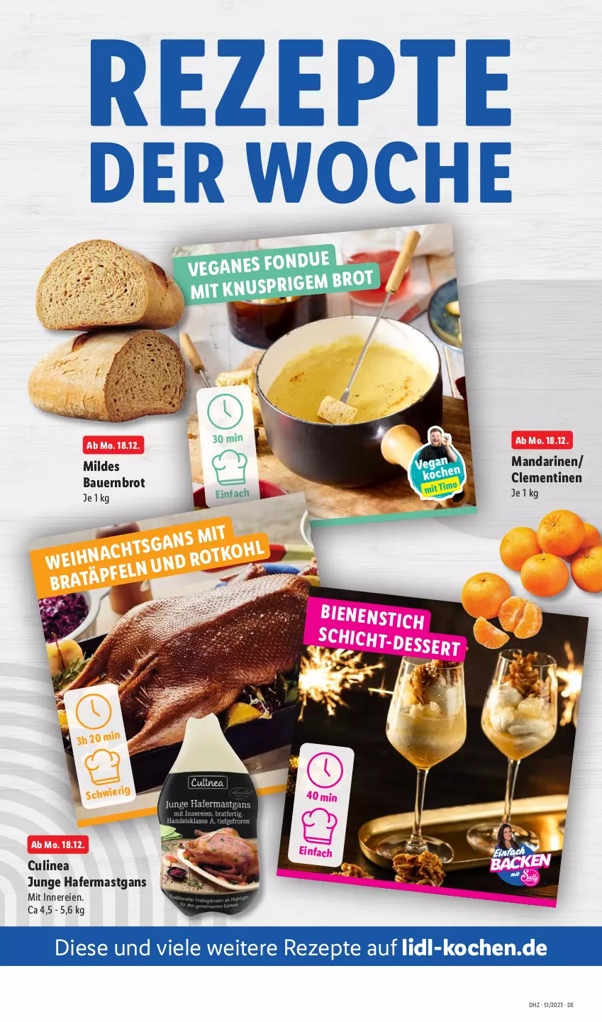 Aktueller Prospekt Lidl - Aktionsprospekt - von 18.12 bis 23.12.2023 - strona 62 - produkty: auer, Bau, Bauer, brot, clementinen, hafer, mandarine, mandarinen, rezept, rezepte, Ti