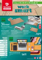 Gazetka promocyjna Selgros - Worksmart - Gazetka - ważna od 24.08 do 24.08.2022 - strona 1 - produkty: brunnen, eis, faber castell, Holz, leitz, LG, Mode, monitor, pelikan, Schal, Schale, schreibtisch, stabilo, stifte, Ti, tisch, vita, wasser
