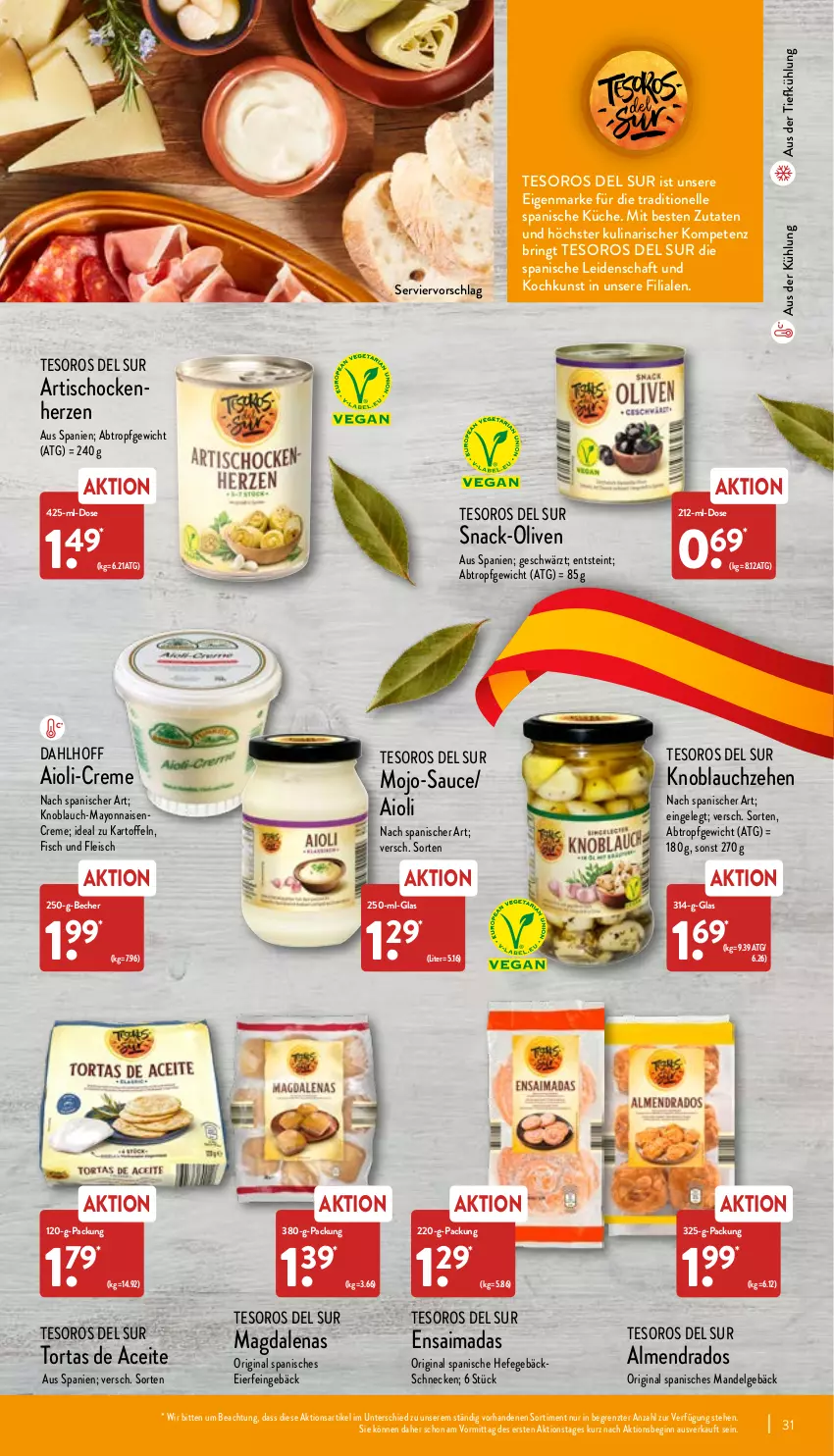 Aktueller Prospekt Aldi Nord - Aldi-Vorschau - von 16.05 bis 21.05.2022 - strona 31 - produkty: aioli, Artischocken, aus der tiefkühlung, Becher, creme, eier, eis, elle, fisch, fleisch, gin, Hefe, kartoffel, kartoffeln, knoblauch, küche, LG, mandel, mayonnaise, olive, oliven, ring, sauce, snack, Ti, tisch, Yo, ZTE