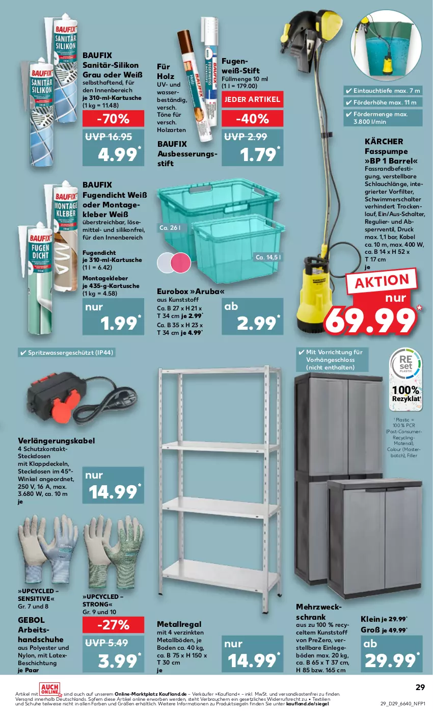 Aktueller Prospekt Kaufland - Prospekt - von 20.07 bis 26.07.2023 - strona 31 - produkty: asti, Bau, Clin, decke, Deckel, eckschrank, eis, erde, handschuhe, Holz, Kärcher, kleber, mehrzweckschrank, ndk, Rauch, recyclingmaterial, regal, rel, Ria, Schal, schlauch, Schrank, schuhe, steckdose, Ti, usb, versandkostenfrei, wasser, weck