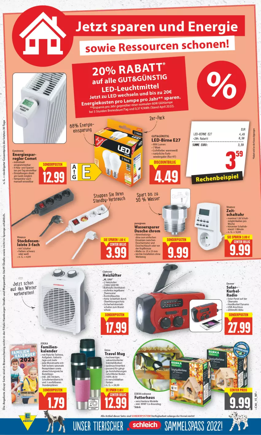 Aktueller Prospekt E Center - Angebote der Woche - von 26.09 bis 01.10.2022 - strona 15 - produkty: akku, angebot, angebote, armatur, auto, braun, brause, burger, deka, dell, dusche, edelstahl, eis, elle, emsa, hamburger, Leuchte, Mode, ndk, Radio, Rauch, reis, rezept, Schal, schlauch, Schleich, spülmaschinen, steckdose, thermostat, Ti, travel mug, überhitzungsschutz, uhr, usb, ventilator, wasser, werkzeug, ZTE