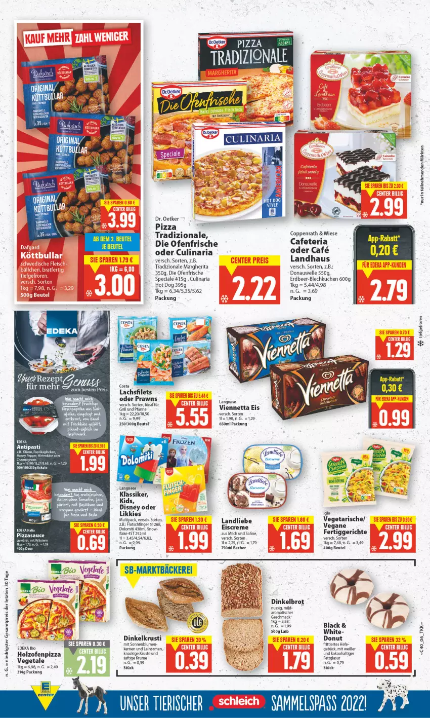 Aktueller Prospekt E Center - Angebote der Woche - von 26.09 bis 01.10.2022 - strona 6 - produkty: ACC, antipasti, asti, Becher, beutel, bio, blume, blumen, brot, champignon, champignons, coppenrath, creme, culinaria, deka, die ofenfrische, Dinkelbrot, disney, Donut, Dr. Oetker, edeka bio, eis, eiscreme, elle, ente, fertiggericht, fertiggerichte, filet, filets, für grill und pfanne, gewürz, gin, grill, grill und pfanne, hirtenkäse, Holz, hot dog, ideal für grill, ideal für grill und pfanne, iglo, kakao, Käse, kräuter, kräutern, kuchen, lachs, lachsfilet, lachsfilets, lack, landliebe, landliebe eiscreme, langnese, margherita, milch, ndk, nuss, Ofen, olive, oliven, paprika, pfanne, pizza, pizza tradizionale, prawns, reis, Ria, rum, saft, sahne, Schal, Schale, sonnenblume, sonnenblumen, tee, Ti, tisch, tradizionale, und pfanne, Vegeta, viennetta, ZTE