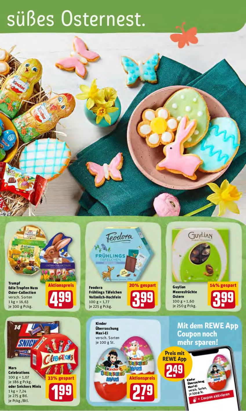 Aktueller Prospekt Rewe - Diese Woche im Angebot! - von 04.04 bis 09.04.2022 - strona 13 - produkty: aktionspreis, coupon, eis, früchte, Kinder, mars, meeresfrüchte, milch, nuss, reis, rum, snickers, Ti, vollmilch