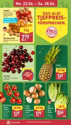 Gazetka promocyjna Aldi Nord - Von Montag - Gazetka - ważna od 28.06 do 28.06.2025 - strona 2 - produkty: aldi, ananas, braun, champignon, champignons, champignons braun, eis, Elan, kartoffel, kartoffeln, kirsch, kirsche, kirschen, LG, reis, rispentomaten, Romanasalat, sac, salat, salatherzen, Schal, Schale, speisekartoffeln, Ti, tomate, tomaten, zwiebel, zwiebeln