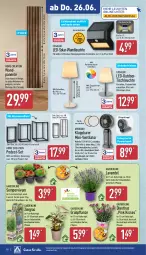Gazetka promocyjna Aldi Nord - Von Montag - Gazetka - ważna od 28.06 do 28.06.2025 - strona 22 - produkty: akku, aldi, ambia, Bank, deka, dell, elle, gin, kulturtopf, lack, Lacke, ladekabel, lavendel, Leuchte, leuchten, Mode, ndk, paneel, pflanze, powerbank, Ria, Schal, Sempervivum, Ti, tisch, tischleuchte, topf, usb, ventilator, ZTE