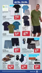 Gazetka promocyjna Aldi Nord - Von Montag - Gazetka - ważna od 28.06 do 28.06.2025 - strona 23 - produkty: aldi, Bau, baumwolle, bermuda, bett, decksohle, dell, eis, Elan, elle, garnitur, Gläser, Mode, poloshirt, Pyjama, reine baumwolle, Ria, rwe, schwein, shirt, shirts, shorts, slip, Slipper, socken, Ti, up2fashion, wein, wolle