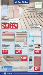 Gazetka promocyjna Aldi Nord - Von Montag - Gazetka - ważna od 28.06 do 28.06.2025 - strona 26 - produkty: aldi, Bau, baumwolle, bett, Betttuch, bettwäsche, decke, eis, garnitur, Germ, kissen, Kissenbezug, kopfkissen, kopfkissenbezug, leine, matratze, matratzen, Matratzentopper, reine baumwolle, Ria, rwe, spannbetttuch, Ti, topper, tuc, wolle