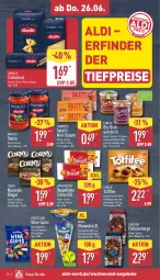 Gazetka promocyjna Aldi Nord - Von Montag - Gazetka - ważna od 28.06 do 28.06.2025 - strona 30 - produkty: aldi, angebot, angebote, aufstrich, barilla, beutel, bio, biscoff, brause, brot, corny, creme, eis, erdnuss, frucht, fruchtgummi, haselnuss, karamell, keks, mac, Nougatcreme, nuss, reis, riegel, salami, sauce, schoko, schokolade, storck, Sweetland, Ti, tiefpreis, toffifee, trolli