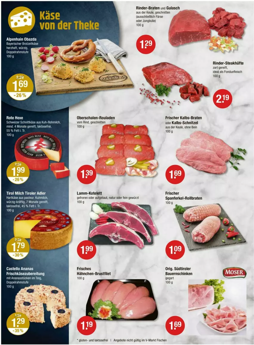 Aktueller Prospekt Vmarkt - Prospekte - von 28.03 bis 03.04.2024 - strona 2 - produkty: Alpenhain, ananas, Ananasstücke, angebot, angebote, auer, Bau, Bauer, Bauernschinken, braten, brustfilet, doppelrahmstufe, eis, filet, fisch, fische, fleisch, Fondue, frischkäse, frischkäsezubereitung, gewürz, gulasch, hähnchen-brustfilet, hartkäse, Käse, kotelett, lamm, milch, natur, obazda, rind, rinder, rollbraten, rouladen, Schal, Schale, schinken, schnitten, schnittkäse, schnitzel, schweizer schnittkäse, steak, steakhüfte, südtiroler, Ti