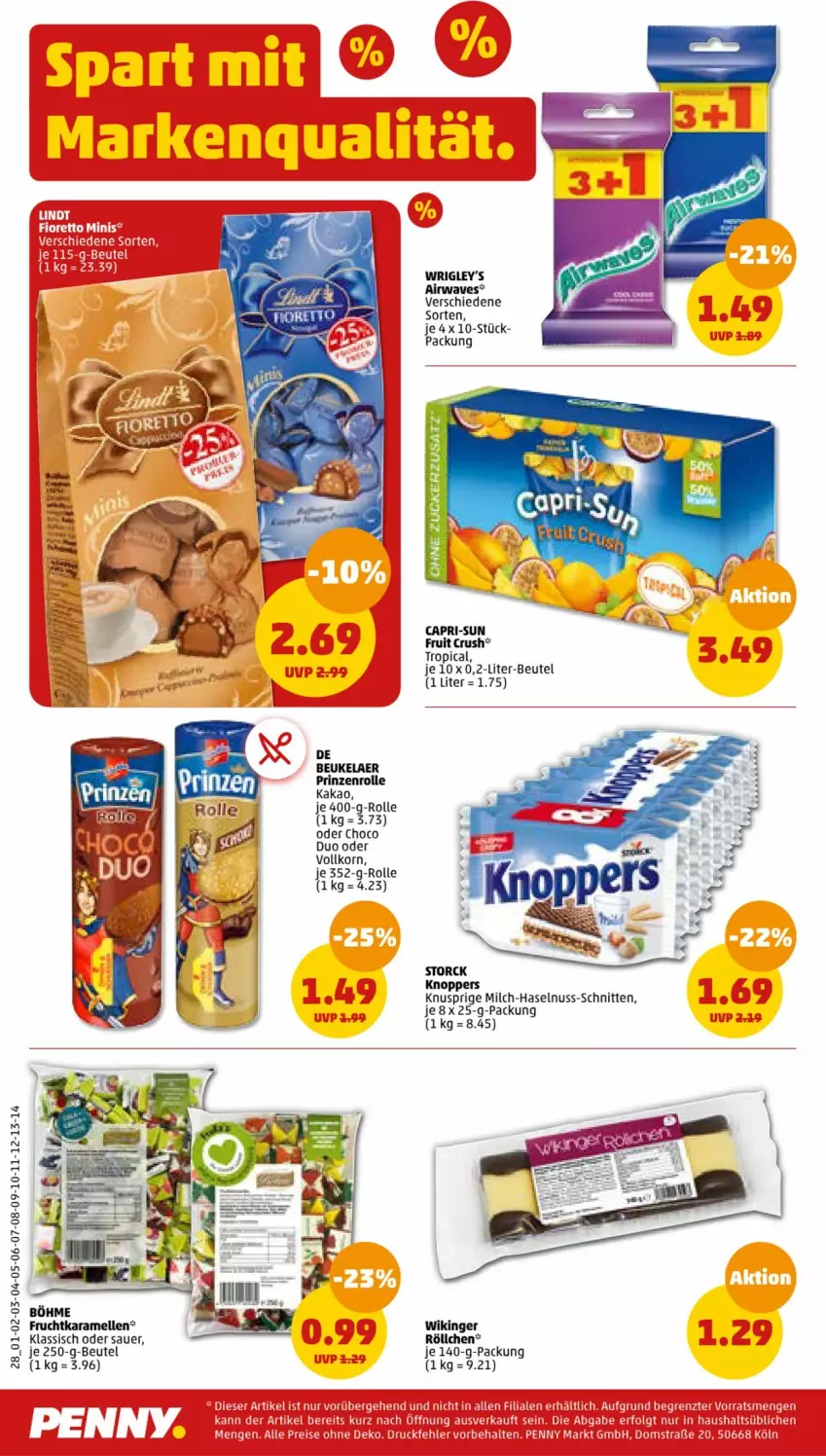 Aktueller Prospekt Penny - Prospekte - von 12.06 bis 17.06.2023 - strona 28 - produkty: auer, beutel, Cap, capri-sun, de beukelaer, elle, frucht, haselnuss, kakao, karamell, knoppers, korn, milch, nuss, prinzenrolle, schnitten, tee