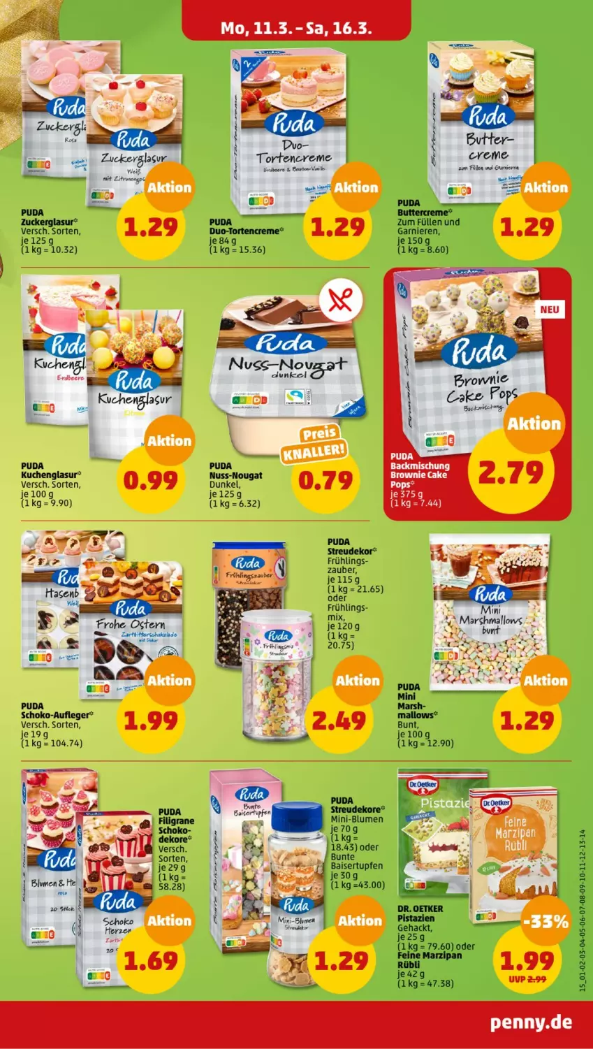 Aktueller Prospekt Penny - Prospekte - von 11.03 bis 16.03.2024 - strona 15 - produkty: backmischung, beere, blume, blumen, brownie, butter, creme, erdbeere, garnier, HP, kuchen, marzipan, nuss, pistazien, schoko, torte, zucker