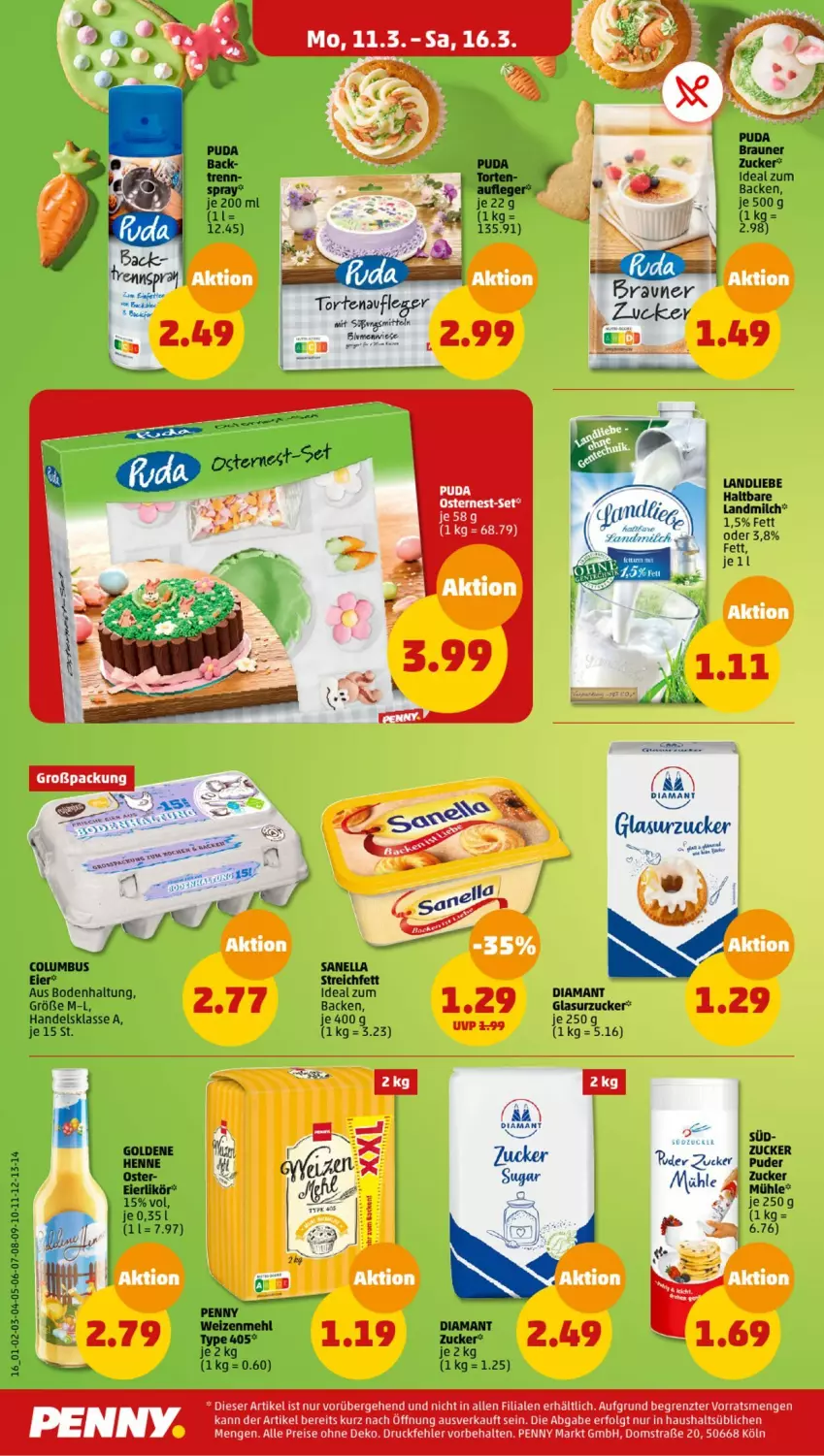 Aktueller Prospekt Penny - Prospekte - von 11.03 bis 16.03.2024 - strona 16 - produkty: braun, eier, eierlikör, eis, landmilch, LG, likör, milch, reis, tee, Ti, torte, type 405, ZTE, zucker