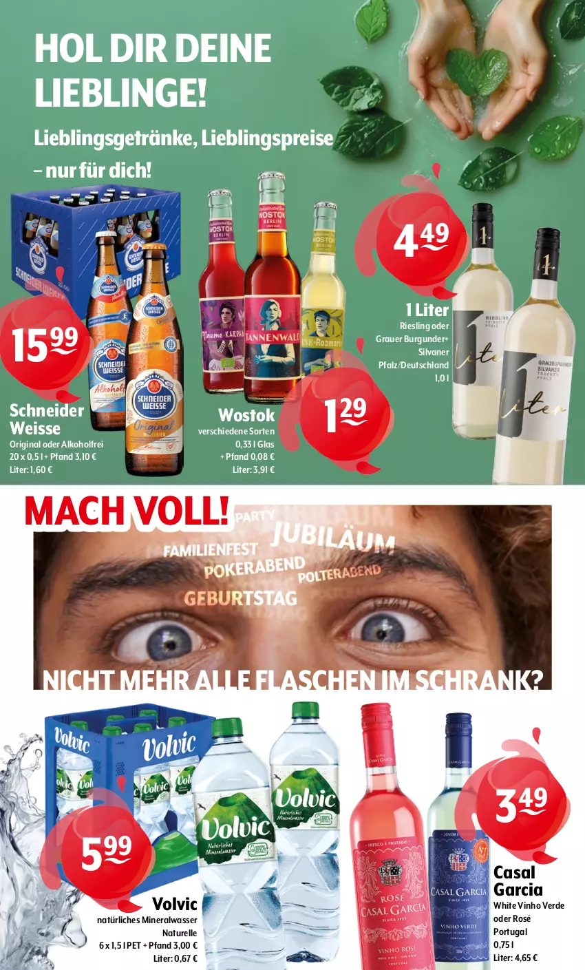 Aktueller Prospekt Getraenke Hoffmann - Prospekte - von 16.06 bis 21.06.2025 - strona 9 - produkty: alkohol, Alwa, auer, burgunder, casal garcia, eis, elle, erde, flasche, getränk, getränke, gin, grauer burgunder, mac, mineralwasser, natur, natürliches mineralwasser, reis, rel, riesling, Schrank, silvaner, vinho verde, volvic, volvic natürliches, wasser