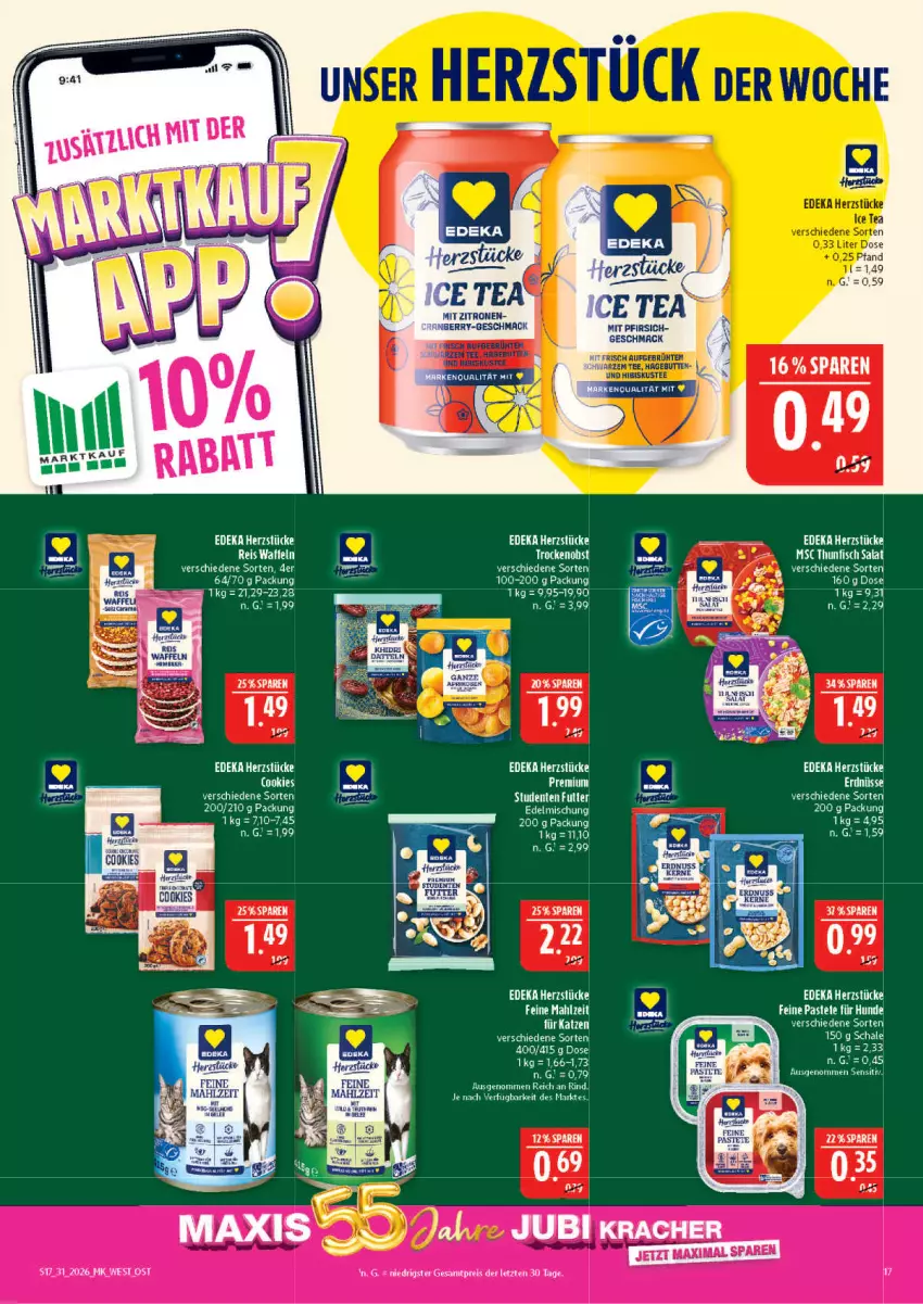 Aktueller Prospekt Marktkauf - Prospekt - von 26.07 bis 01.08.2026 - strona 17 - produkty: deka, eis, ente, fisch, ice tea, kracher, mac, pastete, pfirsich, reis, rind, ring, Schal, Schale, thunfisch, Ti, zitrone, zitronen, ZTE