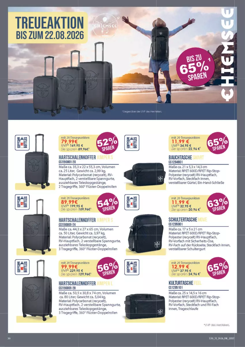 Aktueller Prospekt Marktkauf - Prospekt - von 26.07 bis 01.08.2026 - strona 30 - produkty: Bau, Bona, Hartschalenkoffer, koffer, Ria, Schal, Schale, schultergurt, Schultertasche, Tasche, Teleskop, Ti, tragegriff