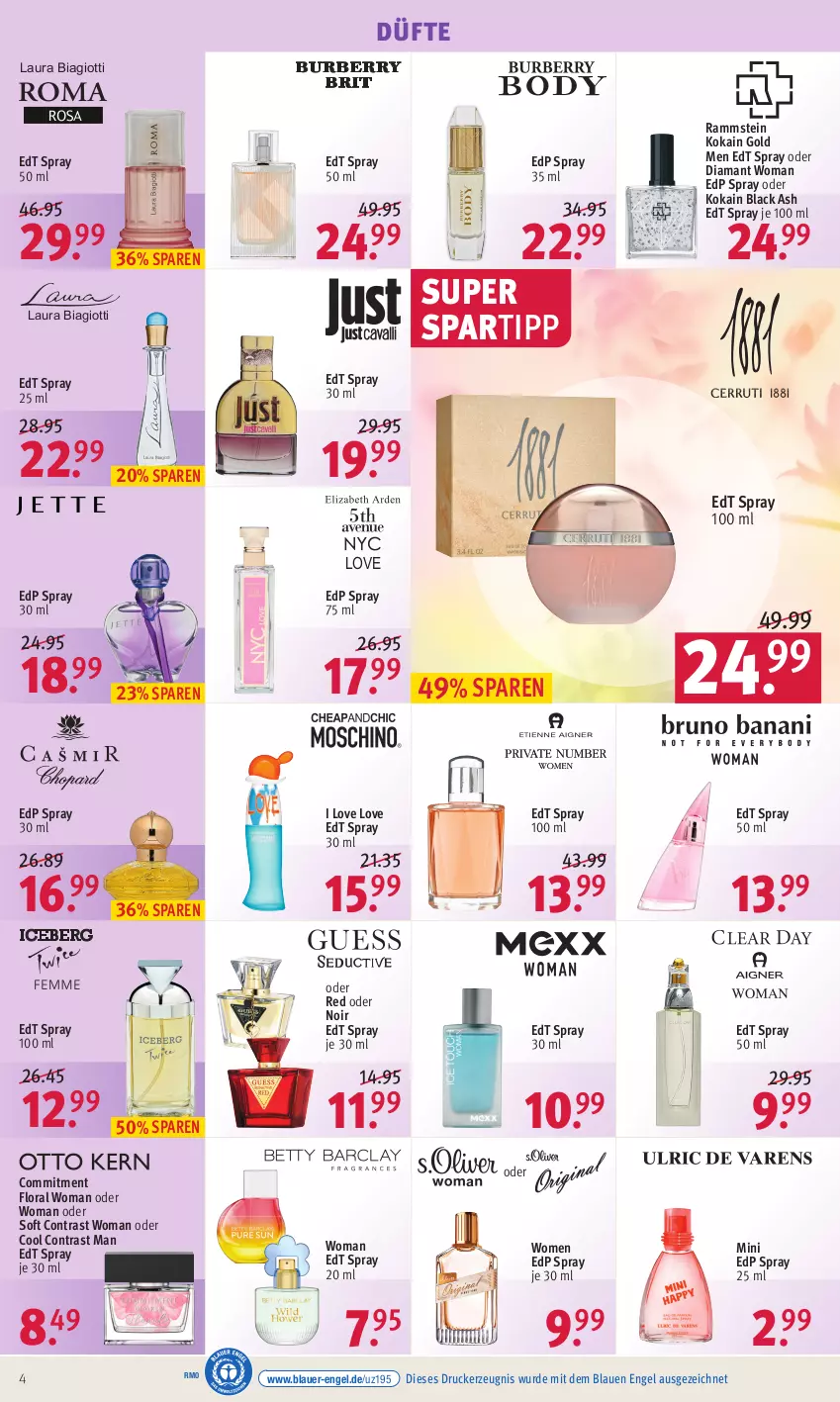 Aktueller Prospekt Rossmann - Prospekte - von 29.08 bis 02.09.2022 - strona 4 - produkty: auer, drucker, edp spray, edt spray, Engel, kerze, lack, laura biagiotti, spartipp, Ti