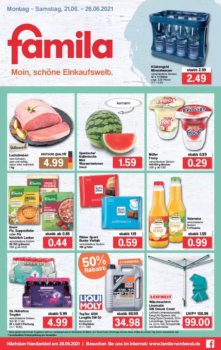 Aktueller Prospekt Famila - Prospekte - von 21.06 bis 26.06.2021 - strona 1