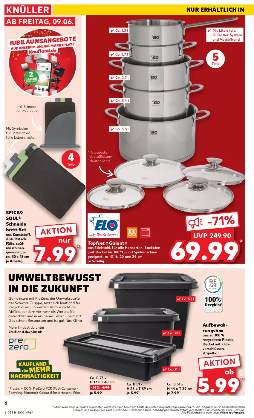 Aktueller Prospekt Kaufland - Extra-Angebote - von 08.06 bis 14.06.2023 - strona 6 - produkty: angebot, angebote, asti, aufbewahrungsbox, backofen, Clin, decke, Deckel, edelstahl, erde, Glasdeckel, herdarten, lebensmittel, Ofen, Ria, spülmaschinen, Ti, topf, Topfset, ZTE