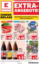 Gazetka promocyjna Kaufland - Extra-Angebote - Gazetka - ważna od 14.06 do 14.06.2023 - strona 1 - produkty: angebot, angebote, bavaria blu, Becher, bergader, doppelrahmstufe, eis, frucht, fruchtsaft, grill, Hohes C, ilag, Käse, LG, melone, nuss, reinert, Ria, Rippen, saft, schwein, schweine, schweinerücken, Spezi, Ti, wasser, wassermelone, weichkäse, wein, weine, wurst, ZTE