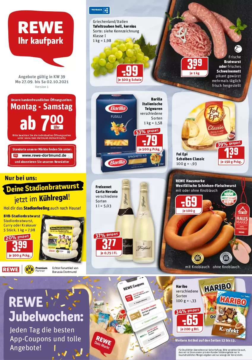 Aktueller Prospekt Rewe - REWE Ihr Kaufpark - von 27.09 bis 02.10.2021 - strona 1