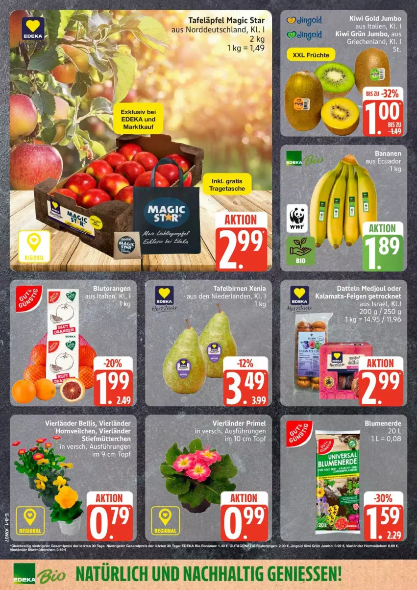 Aktueller Prospekt Edeka - Prospekte - von 09.02 bis 14.02.2026 - strona 12 - produkty: deka, früchte, jumbo, kiwi, orange, orangen, tafeläpfel, Tasche, Ti, tragetasche