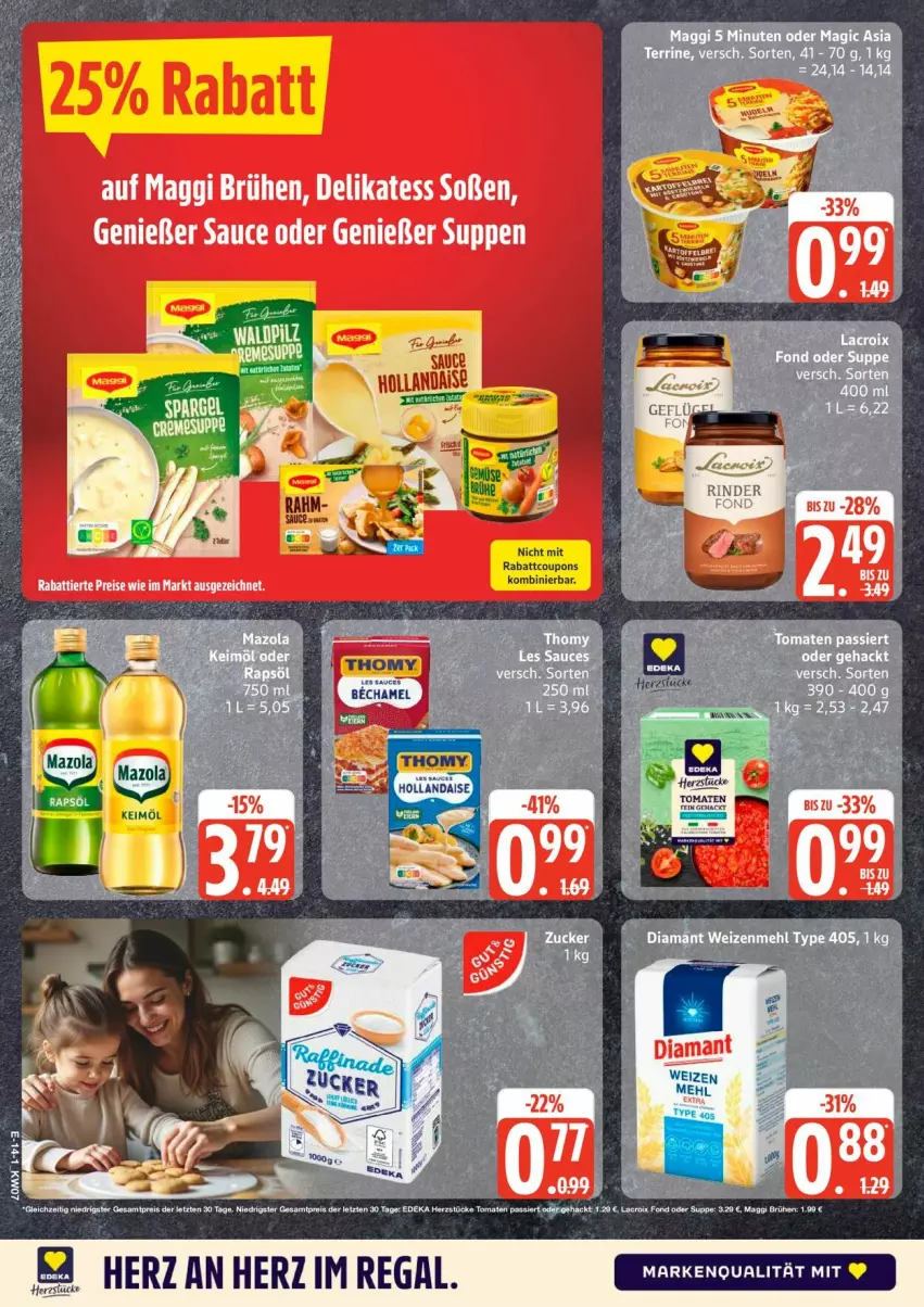 Aktueller Prospekt Edeka - Prospekte - von 09.02 bis 14.02.2026 - strona 18 - produkty: auto, Brühe, deka, eis, hollandaise, maggi, regal, reis, rind, rinder, Ti, tomate, tomaten, Tomaten Passiert, ZTE