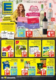Gazetka promocyjna Edeka - Prospekte - Gazetka - ważna od 14.02 do 14.02.2026 - strona 1 - produkty: Alwa, beef, bismarck, butter, chips, chipsfrisch, coupon, coupons, deka, deutscher schnittkäse, Funny Frisch, kartoffel, kartoffelchips, Käse, milka, milram, mineralwasser, Ofen, pasta, Reibekäse, rouladen, Schal, Schale, schnittkäse, steak, steaks, Streichzart, tafeltrauben, Ti, trauben, wasser, weihenstephan