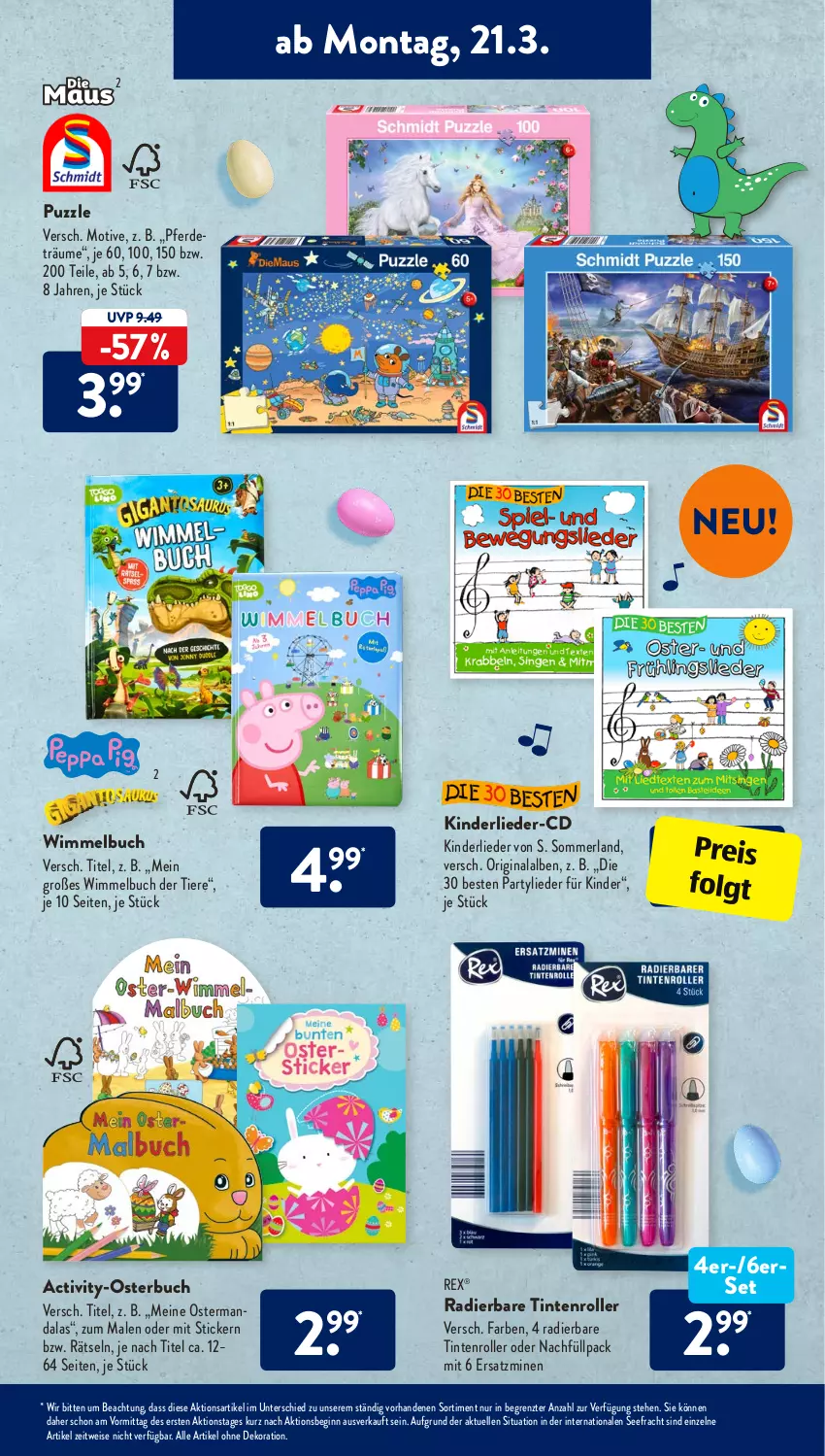 Aktueller Prospekt AldiSud - ALDI Aktuell - von 21.03 bis 26.03.2022 - strona 9 - produkty: alle artikel ohne dekoration, buch, dekoration, eis, elle, erde, gin, Kinder, LG, merl, Puzzle, reis, Roller, Ti, Tiere, ZTE