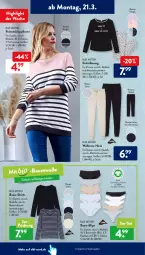 Gazetka promocyjna AldiSud - ALDI Aktuell - Gazetka - ważna od 26.03 do 26.03.2022 - strona 6 - produkty: aldi, angebot, Anzug, Bau, baumwolle, bio, dell, eis, elle, hose, Mode, Pullover, reis, resa, Ria, Schlafanzug, shirt, shirts, slip, slips, Strickpullover, Ti, wolle